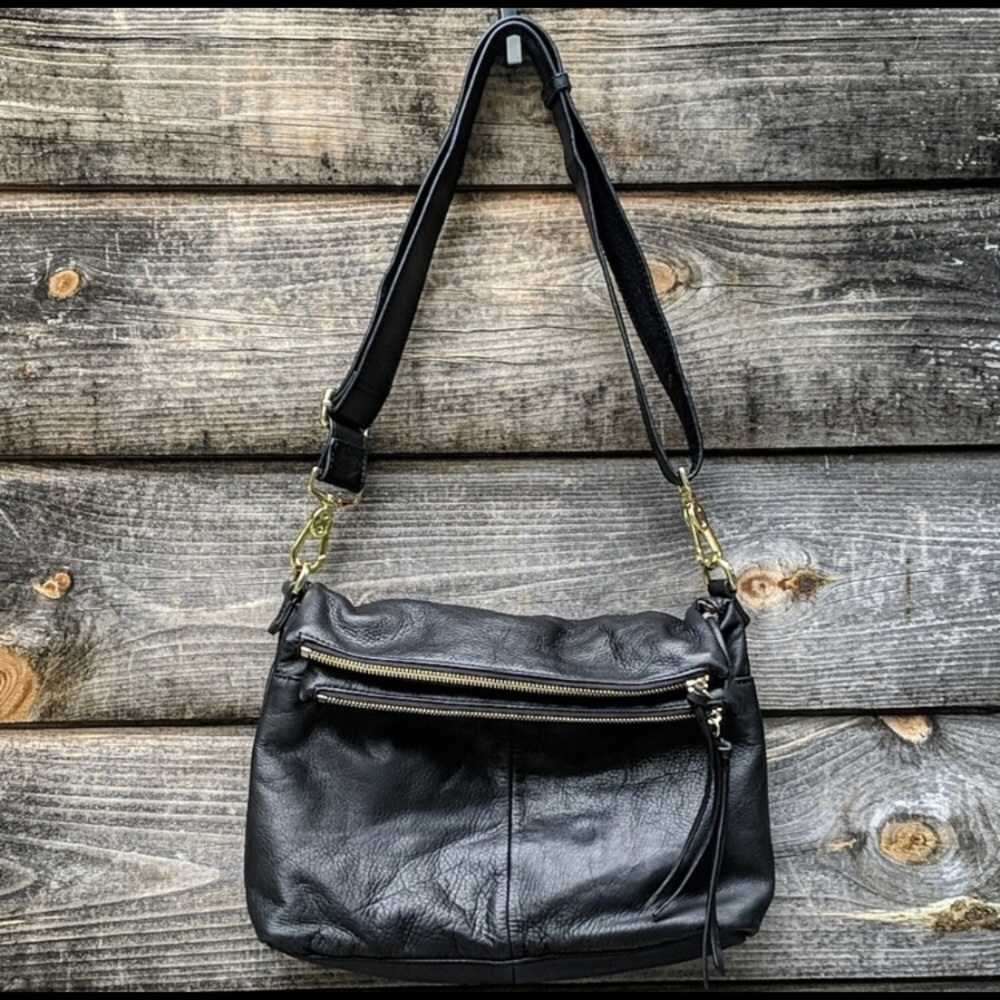 Margot Black Leather Gold Hardware Bag